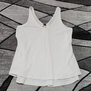 WE THE FREE PEOPLE IVORY WAFFLE THERMAL RELAXED FIT TANK-TOP M